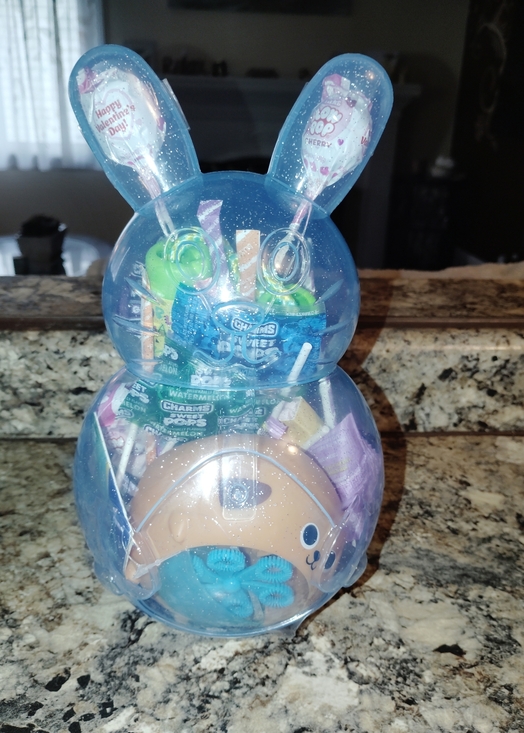 Custom Variety Pack Other - Blue Glitter Bunny Candy & Toy Gift Container Girls Fun Activity Gift